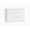 Dmora Buffet Avec Portes Et Tiroirs, Coloris Blanc, 119,45 X 83,7 X 40 Cm
