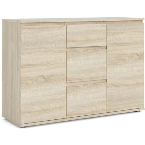 Dmora Buffet Avec Portes Et Tiroirs, Couleur Chêne, 119,45 X 83,7 X 40 Cm 1 Dmora Buffet Avec Portes Et Tiroirs, Couleur Chêne, 119,45 X 83,7 X 40 Cm