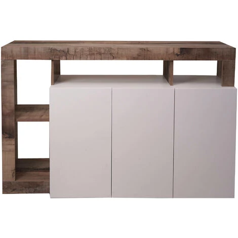 Dmora Buffet Moderne Avec 3 Portes Et étagères, Meuble TV De Salon, Buffet De Cuisine, Buffet Made In Italy, 146x62xh93 Cm, Couleur Blanc Et Poire 3 Dmora Buffet Moderne Avec 3 Portes Et étagères, Meuble TV De Salon, Buffet De Cuisine, Buffet Made In Italy, 146x62xh93 Cm, Couleur Blanc Et Poire – Image 3