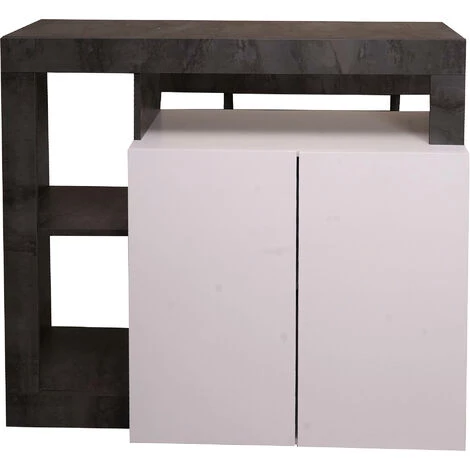Dmora Buffet Moderne Avec 2 Portes Et étagères, Meuble TV De Salon, Buffet De Cuisine, Buffet Made In Italy, 108x42xh93 Cm, Couleur Blanc Et Oxyde 3 Dmora Buffet Moderne Avec 2 Portes Et étagères, Meuble TV De Salon, Buffet De Cuisine, Buffet Made In Italy, 108x42xh93 Cm, Couleur Blanc Et Oxyde – Image 3