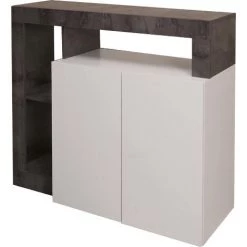 Dmora Buffet Moderne Avec 2 Portes Et étagères, Meuble TV De Salon, Buffet De Cuisine, Buffet Made In Italy, 108x42xh93 Cm, Couleur Blanc Et Oxyde 8 Dmora Buffet Moderne Avec 2 Portes Et étagères, Meuble TV De Salon, Buffet De Cuisine, Buffet Made In Italy, 108x42xh93 Cm, Couleur Blanc Et Oxyde -Buffet et enfilade Soldes 38613788 4