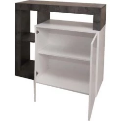 Dmora Buffet Moderne Avec 2 Portes Et étagères, Meuble TV De Salon, Buffet De Cuisine, Buffet Made In Italy, 108x42xh93 Cm, Couleur Blanc Et Oxyde 9 Dmora Buffet Moderne Avec 2 Portes Et étagères, Meuble TV De Salon, Buffet De Cuisine, Buffet Made In Italy, 108x42xh93 Cm, Couleur Blanc Et Oxyde -Buffet et enfilade Soldes 38613788 5