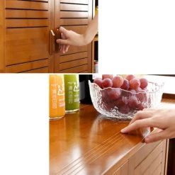 FREOSEN Buffet De Cuisine Bamboo 82 X 32 X 59.5cm, Meuble De Rangement Avec Placard 2 Portes Salle De Bain Armoire Style Nordique -Buffet et enfilade Soldes 39446294 4