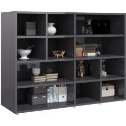 Armoire Latérale 97x32x72 Cm Aggloméré Gris Brillant VidaXL 7 Armoire Latérale 97x32x72 Cm Aggloméré Gris Brillant VidaXL -Buffet et enfilade Soldes 39511853 3