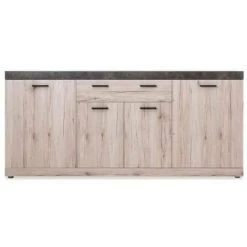 AUTRES Buffet - Décor Chene Sorrento Et Béton - Contemporain - 4 Portes - MALTA - L 200 Cm -Buffet et enfilade Soldes 39607134 3
