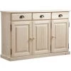 AUBRY GASPARD Buffet 3 Portes 3 Tiroirs En Bois Brut Naturel - Finition Brute