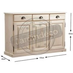 AUBRY GASPARD Buffet 3 Portes 3 Tiroirs En Bois Brut Naturel - Finition Brute -Buffet et enfilade Soldes 396133 3