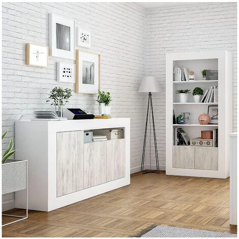 TENDENCIO Long Buffet Moderne 3 Portes 1 Étagère 2 TENDENCIO Long Buffet Moderne 3 Portes 1 Étagère – Image 2