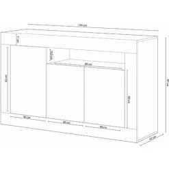 TENDENCIO Long Buffet Moderne 3 Portes 1 Étagère 5 TENDENCIO Long Buffet Moderne 3 Portes 1 Étagère -Buffet et enfilade Soldes 39629785 3