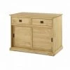 AUTRES Buffet 2 Portes Coulissantes 2 Tiroirs En Bois Massif - ESTEBAN - L 120 X P 45 X H 85 Cm
