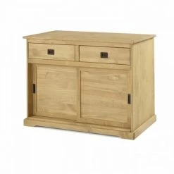 AUTRES Buffet 2 Portes Coulissantes 2 Tiroirs En Bois Massif - ESTEBAN - L 120 X P 45 X H 85 Cm