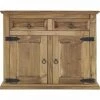 AUTRES Buffet 2 Portes 2 Tiroirs - Bois Massif - L 100 X P 48 X H 80,5 Cm - VITO
