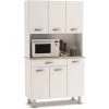 Buffet De Cuisine / Meuble De Cuisine Coloris Acacia/blanc Mat - 101 X 185,3 X 42,3 Cm -PEGANE-