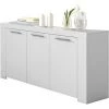 PEGANE Buffet Meuble De Salle à Manger De 3 Portes Coloris Blanc Artic -144 Cm (longueur) X 80 Cm (Hauteur) X 42 Cm (Profondeur)