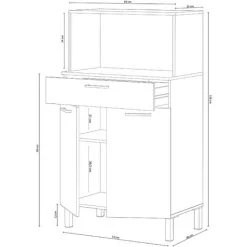 PEGANE Buffet Meuble Cuisine 2 Portes + Tiroir Coloris Blanc Artic / Chêne Canadien - Hauteur 126 Cm X Longueur 72 Cm X Profondeur 40 Cm 7 PEGANE Buffet Meuble Cuisine 2 Portes + Tiroir Coloris Blanc Artic / Chêne Canadien - Hauteur 126 Cm X Longueur 72 Cm X Profondeur 40 Cm -Buffet et enfilade Soldes 39682782 4