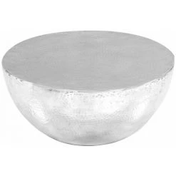 HAPPYSHOPPING Table Basse Aluminium Martele 70 X 30 Cm Argente -Buffet et enfilade Soldes 39702043 4