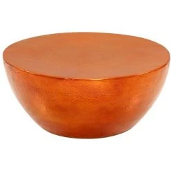 HAPPYSHOPPING Table Basse Aluminium Martele 70 X 30 Cm Cuivre