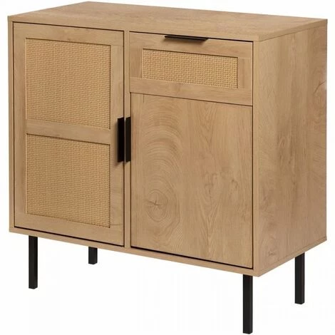 AUTRES Buffet Avec 1 Grande Porte Et 1 Petite Porte / 1 Tiroir - Noir - L 80 X P 40 X H 80 Cm - RUSSELL 1 AUTRES Buffet Avec 1 Grande Porte Et 1 Petite Porte / 1 Tiroir - Noir - L 80 X P 40 X H 80 Cm - RUSSELL