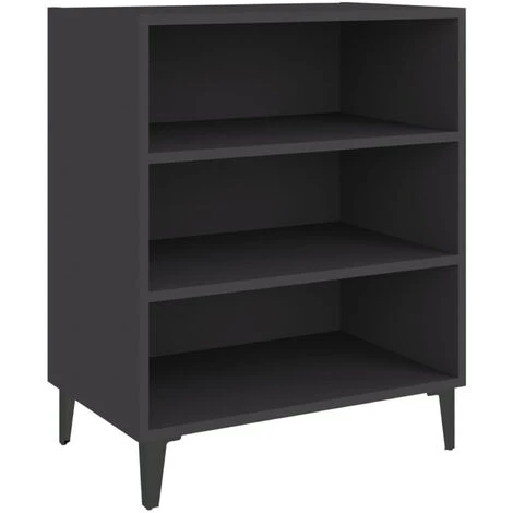 ASUPERMALL Buffet Gris 57x35x70 Cm Agglomere 2 ASUPERMALL Buffet Gris 57x35x70 Cm Agglomere – Image 2