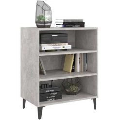 ASUPERMALL Buffet Gris Beton 57x35x70 Cm Agglomere -Buffet et enfilade Soldes 39748302 3