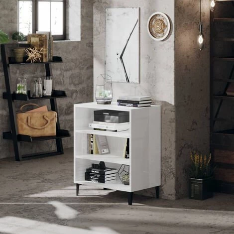 ASUPERMALL Buffet Blanc Brillant 57x35x70 Cm Agglomere 1 ASUPERMALL Buffet Blanc Brillant 57x35x70 Cm Agglomere