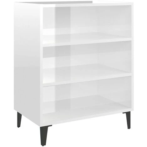 ASUPERMALL Buffet Blanc Brillant 57x35x70 Cm Agglomere 2 ASUPERMALL Buffet Blanc Brillant 57x35x70 Cm Agglomere â Image 2