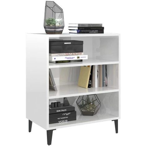 ASUPERMALL Buffet Blanc Brillant 57x35x70 Cm Agglomere 3 ASUPERMALL Buffet Blanc Brillant 57x35x70 Cm Agglomere â Image 3