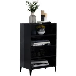 ASUPERMALL Buffet Noir Brillant 57x35x90 Cm Agglomere 7 ASUPERMALL Buffet Noir Brillant 57x35x90 Cm Agglomere -Buffet et enfilade Soldes 39748345 3