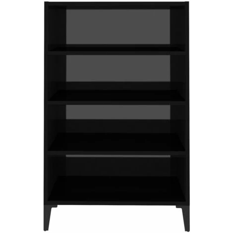 ASUPERMALL Buffet Noir Brillant 57x35x90 Cm Agglomere 4 ASUPERMALL Buffet Noir Brillant 57x35x90 Cm Agglomere – Image 4