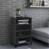 ASUPERMALL Buffet Gris Brillant 57x35x90 Cm Agglomere