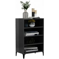 ASUPERMALL Buffet Gris Brillant 57x35x90 Cm Agglomere -Buffet et enfilade Soldes 39748350 3