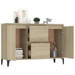 Buffet 104x35x70 Cm Aggloméré Chêne Sonoma VidaXL -Buffet et enfilade Soldes 39780225 3