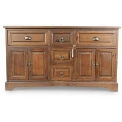 DECORATION D’AUTREFOIS Buffet 5 Tiroirs Bois 124.5x33.5x72cm - Marron - Marron