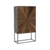 M-S Buffet Haut 2 Portes 90x40x160 Cm En Bois Et Métal - SHANIL