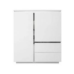 M-S Buffet 2 Portes Et 2 Tiroirs 110x42x125 Cm Blanc - SUNRY