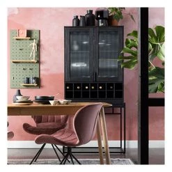 ZUIVER Buffet 2 Portes 88,5x46,5x180,5 Cm Décor Chêne Noir - TRAVIS