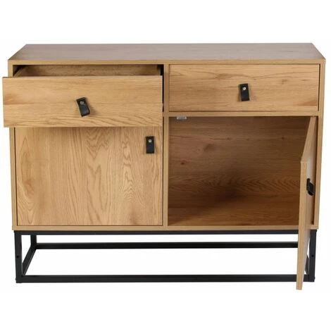 Paris Prix - Buffet 2 Portes & 2 Tiroirs "abbott" 100cm Naturel 4 Paris Prix - Buffet 2 Portes & 2 Tiroirs "abbott" 100cm Naturel – Image 4