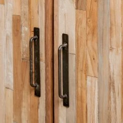 Paris Prix - Buffet 3 Portes En Teck Industriel "fusion" 140cm Marron -Buffet et enfilade Soldes 40252933 4