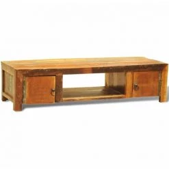 HAPPYSHOPPING Meuble TV Avec 2 Portes Bois De Recuperation Vintage 7 HAPPYSHOPPING Meuble TV Avec 2 Portes Bois De Recuperation Vintage -Buffet et enfilade Soldes 40552032 3