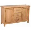 HAPPYSHOPPING Buffet Avec 3 Tiroirs 110 X 33,5 X 70 Cm Bois De Chene Massif