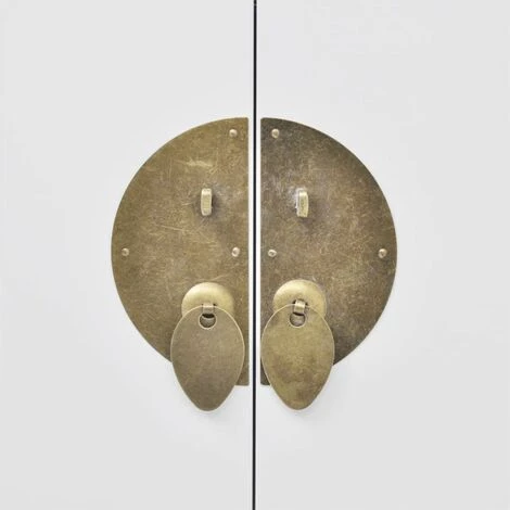 HAPPYSHOPPING Buffet En Style Chinois En Bois Massif Blanc 3 HAPPYSHOPPING Buffet En Style Chinois En Bois Massif Blanc – Image 3