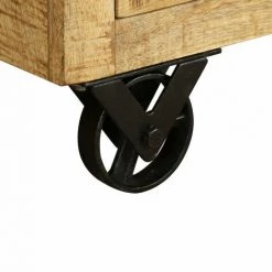 HAPPYSHOPPING Buffet Avec 3 Tiroirs Bois De Manguier Brut -Buffet et enfilade Soldes 40554272 4