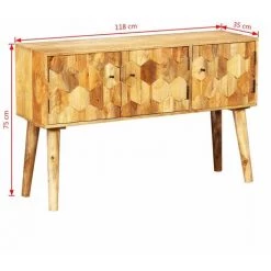 HAPPYSHOPPING Buffet Bois Massif De Manguier 118 X 35 X 75 Cm -Buffet et enfilade Soldes 40555502 5