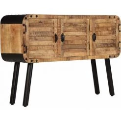 HAPPYSHOPPING Buffet Bois De Manguier Massif 120 X 30 X 76 Cm