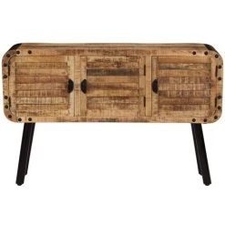 HAPPYSHOPPING Buffet Bois De Manguier Massif 120 X 30 X 76 Cm -Buffet et enfilade Soldes 40555755 3