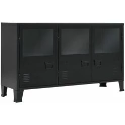 HAPPYSHOPPING Buffet Metal De Style Industriel 120 X 35 X 70 Cm Noir -Buffet et enfilade Soldes 40556336 4