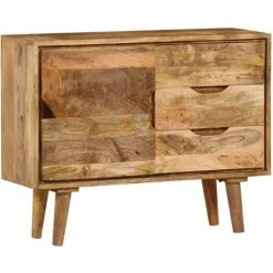 HAPPYSHOPPING Buffet Bois Massif De Manguier 90 X 30 X 69 Cm -Buffet et enfilade Soldes 40557207 4