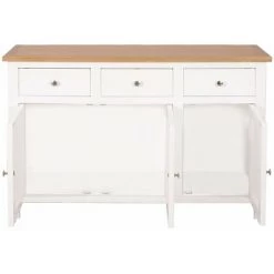 HAPPYSHOPPING Buffet 110 X 33,5 X 70 Cm Bois De Chene Massif -Buffet et enfilade Soldes 40557379 5