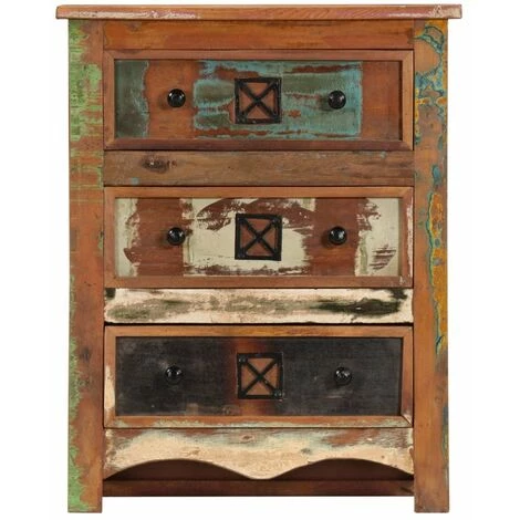 HAPPYSHOPPING Coffre A Tiroirs 60x30x75 Cm Bois Solide De Recuperation 2 HAPPYSHOPPING Coffre A Tiroirs 60x30x75 Cm Bois Solide De Recuperation – Image 2