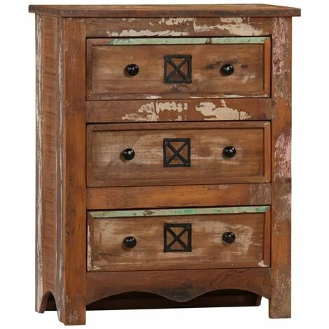 HAPPYSHOPPING Coffre A Tiroirs 60x30x75 Cm Bois Solide De Recuperation 3 HAPPYSHOPPING Coffre A Tiroirs 60x30x75 Cm Bois Solide De Recuperation – Image 3